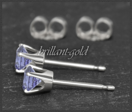 Ohrstecker 585 Gold Tansanit blau/violett 4,5,6,7mm